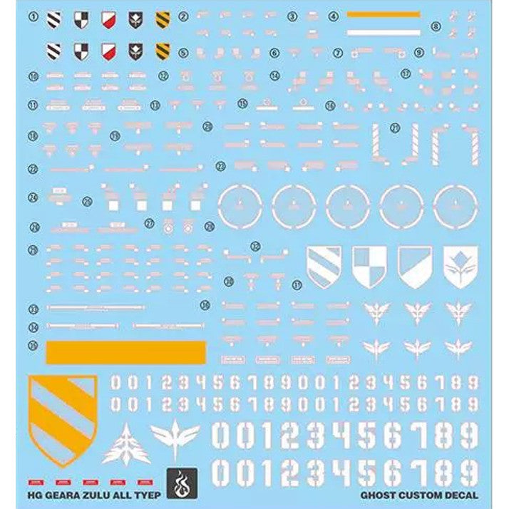YAN FLAME Water Slide Decal for HG 1/144 Geara Zulu All Type (YANHG054) 20250721