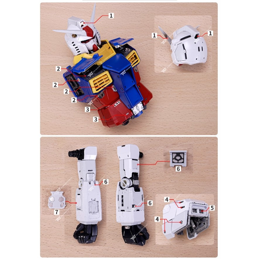 TAS PG PGU RX-78-2 RX78-2 Etching Etched Upgrade Parts (Kits not included)